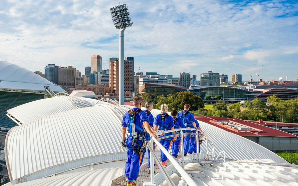 Wycieczka z przewodnikiem po dachu Adelaide Oval (RoofClimb Twilight)