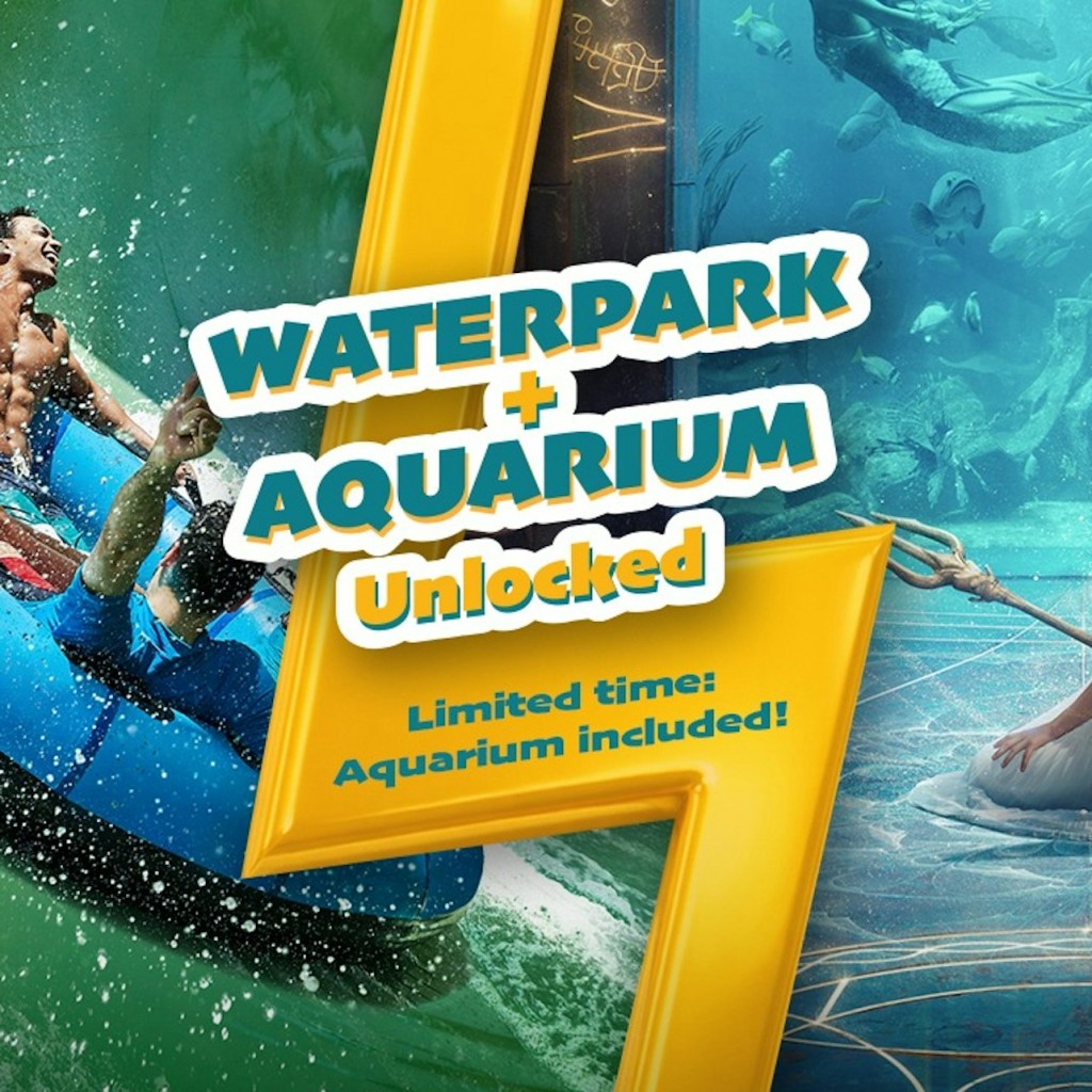 アクアベンチャー・ワールド: ウォーターパーク・デイ・パス + ロスト・ワールド水族館