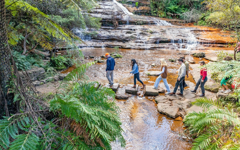 Blue Mountains Tour: Mittagessen, Scenic World, Zoo von Sydney, Koala-Foto & Rückfahrt mit der Hafenfähre (Small Group Hilton Hotel Pick-Up)