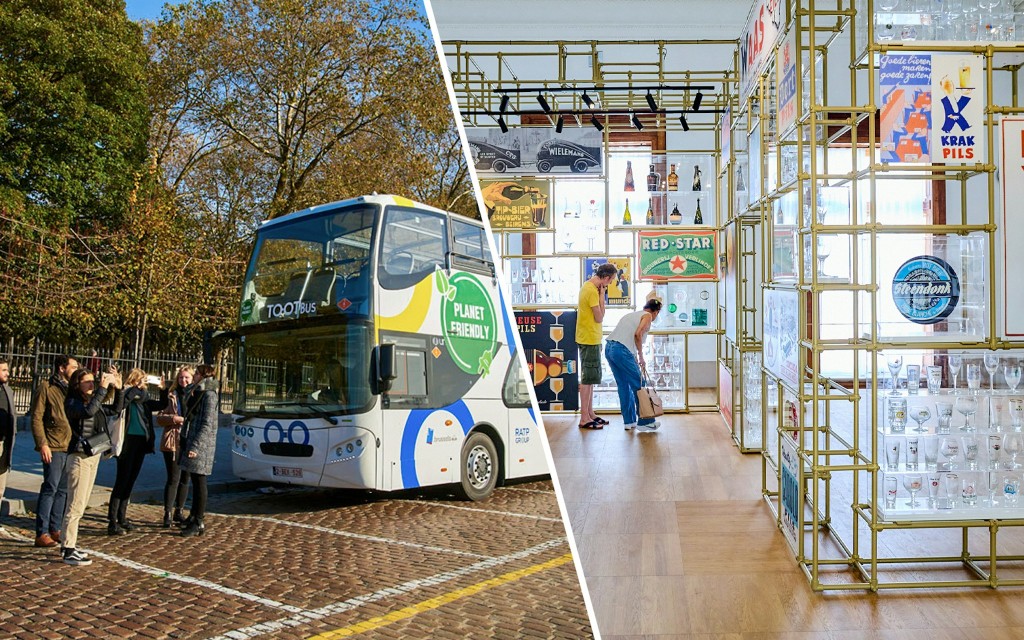 Kombi: Brüssel Hop-on Hop-off Bus Tour + Belgische Bierwelt Tickets (48-Hour Pass + Belgian Beer World)