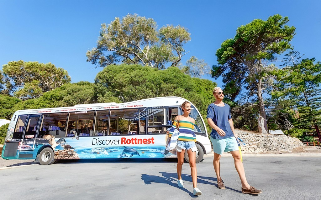 Ab Perth: Hin- und Rückfahrt nach Rottnest Island mit der Fähre (Ferry Transfers + Guided Bus Tour)