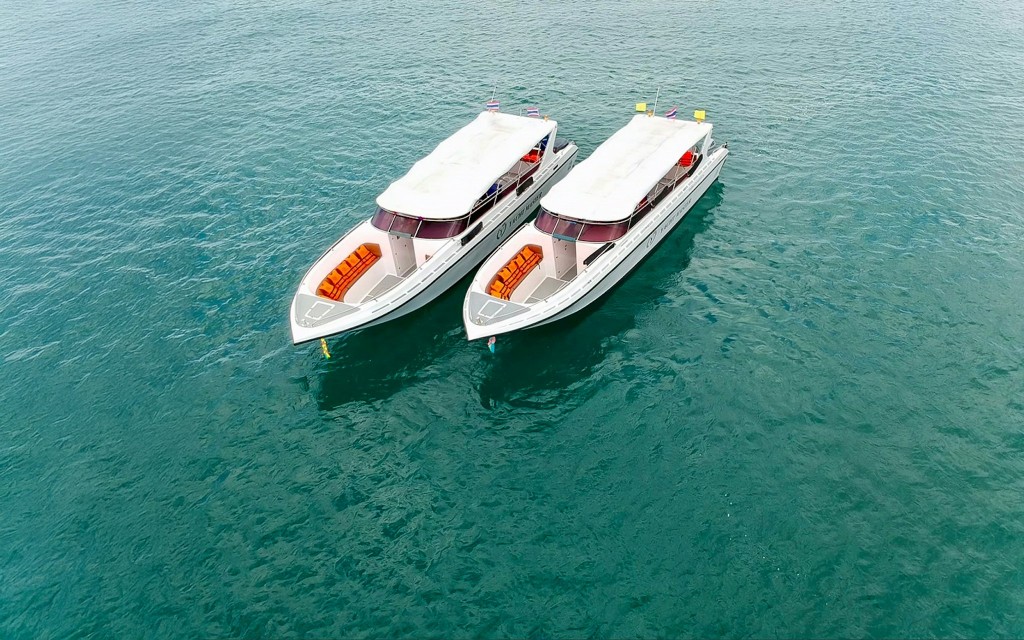 Au départ de Phuket : Île Phi Phi, Maya Bay & Bamboo Island visite en bateau rapide avec déjeuner et transferts en option. (Full-Day Tour with Park Fees Excluded)