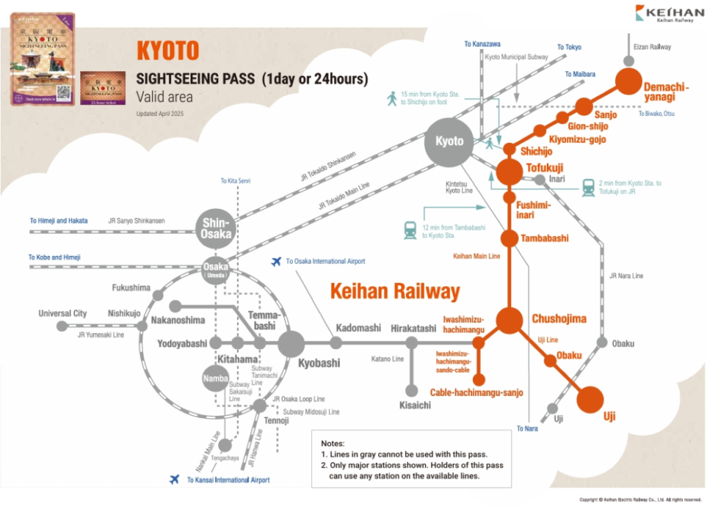 Kyoto-Osaka Sightseeing Pass (1-Day Pass (Digital Ticket)) - 2