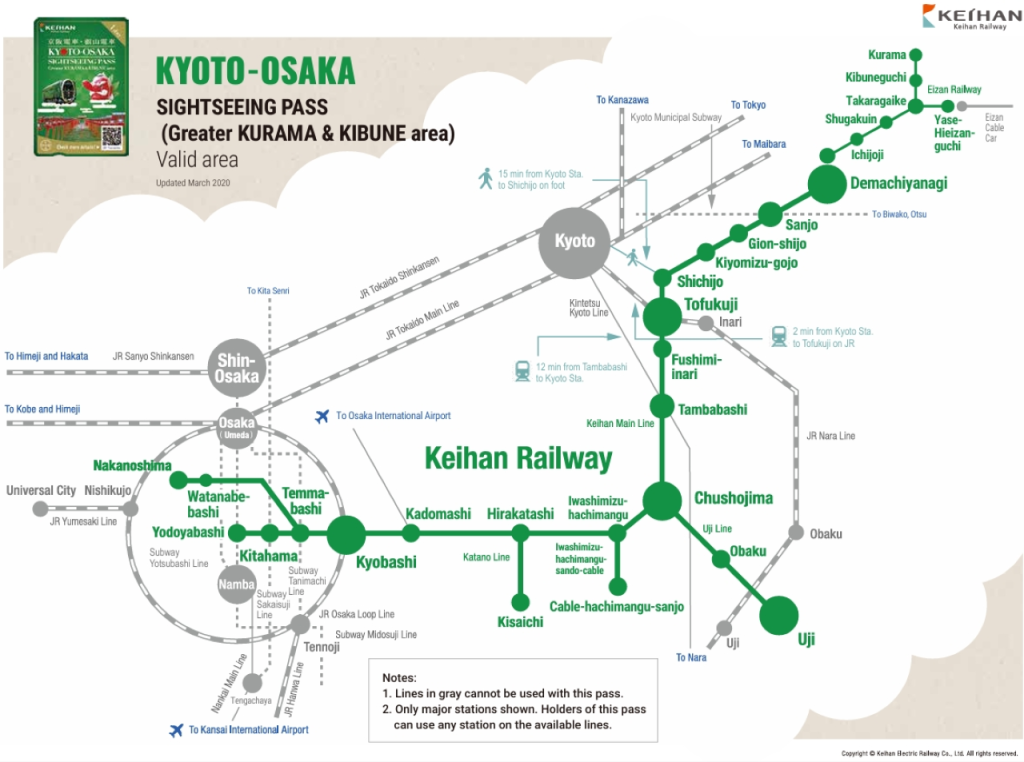 Kyoto-Osaka Sightseeing Pass (1-Day Pass + Hirakata Park Ticket (Digital Ticket)) - 3