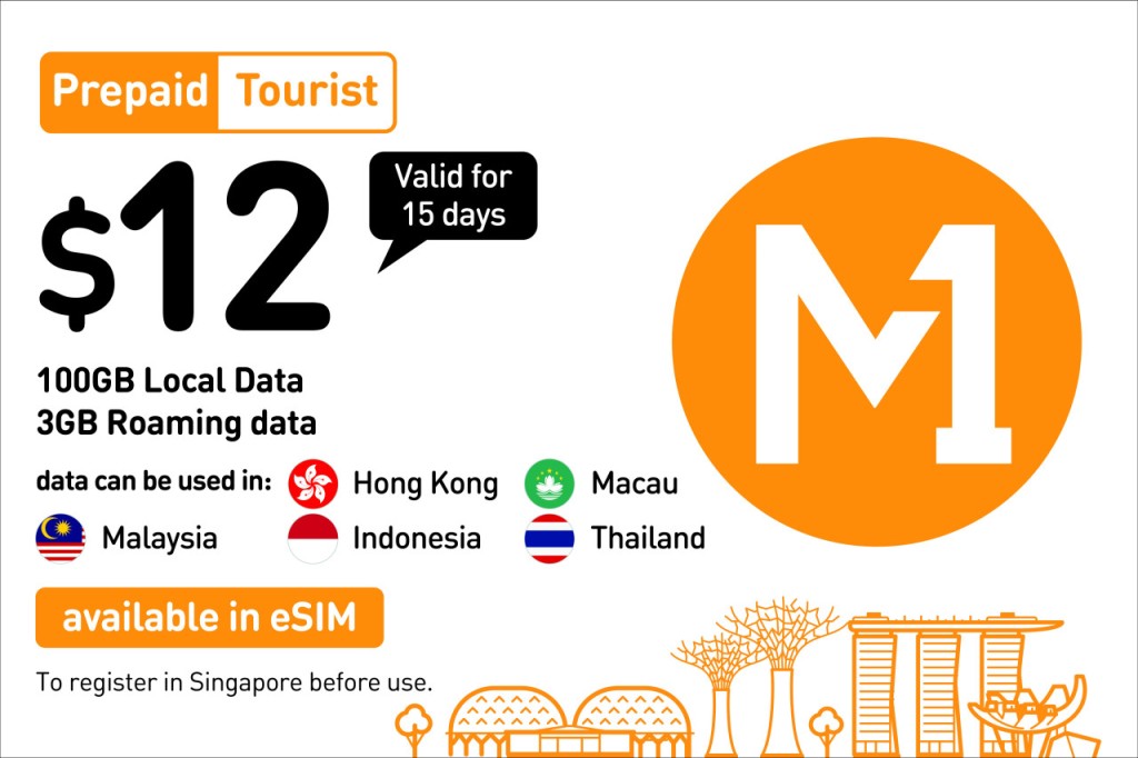 Singapore M1 5G SIM Card (COMBO: M1 SGD 12 Prepaid Tourist SIM Card + EZ-Link Card with SGD 3 Stored Value (Changi Airport Pickup)) - 1